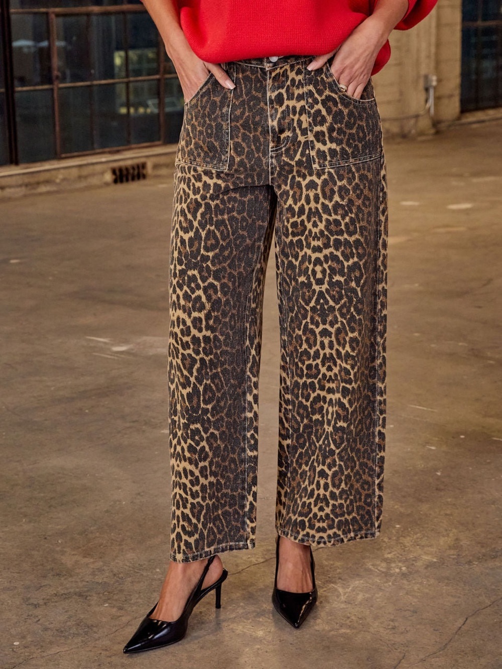 Vici Moment In Time Leopard Print Pants